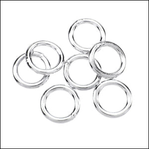 CLOSED jump ring 6mm ounce SILVER PLATE