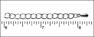2" Extension Chain RHODIUM - 50 pcs