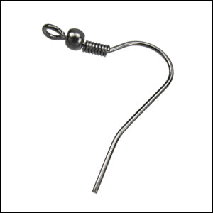 French Hook Earwire MATTE GUNMETAL - 72 pcs