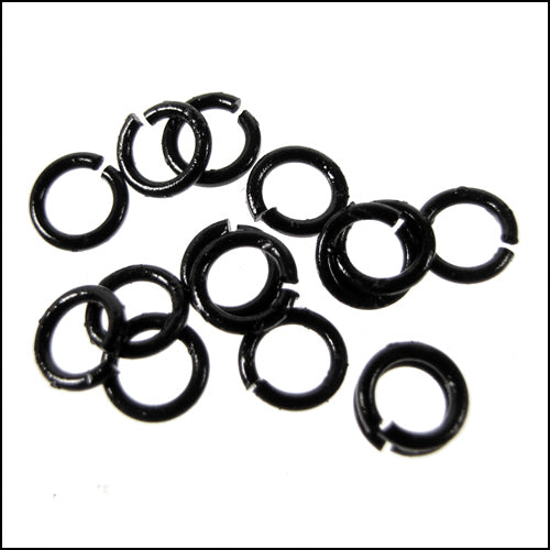 4mm jump ring NIGHT BLACK SHINY - per ounce