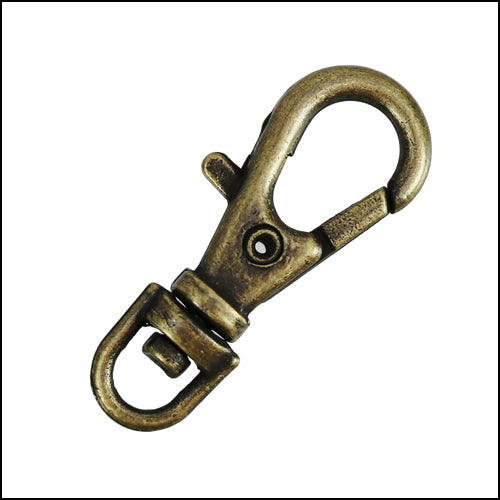 23mm SWIVEL lobster clasp ANT. BRASS - 10 pcs