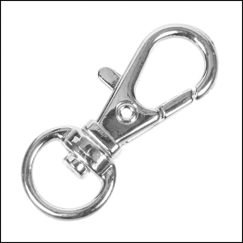 32mm SWIVEL lobster clasp SILVER PLATE - 10 pcs