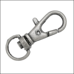 32mm SWIVEL lobster clasp ANT. SILVER - 10 pcs