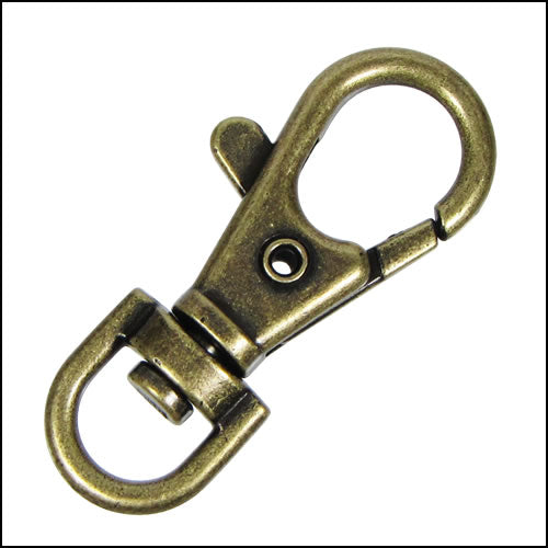 38mm SWIVEL lobster clasp ANT BRASS - 10 pcs