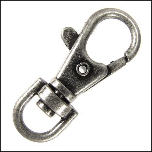 38mm SWIVEL lobster clasp ANT. SILVER - 10 pcs