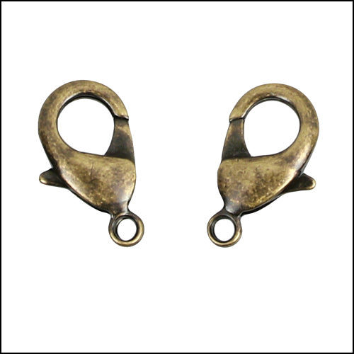 19mm x 11mm Lobster Clasp ANT BRASS - 5 pcs