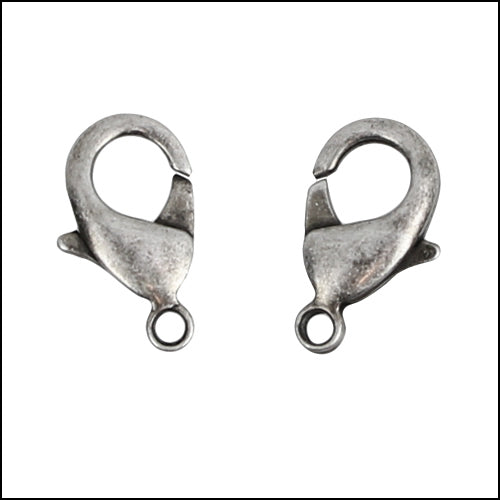 19mm x 11mm Lobster Clasp ANT SILVER - 5 pcs