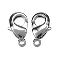 9mm x 5mm Lobster Clasp RHODIUM - 10 pcs