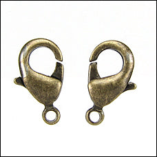 12mm x 7mm Lobster Clasp ANTIQUE BRASS - 10 pcs