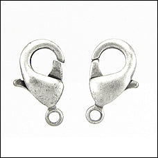 12mm x 7mm Lobster Clasp ANTIQUE SILVER - 10 pcs