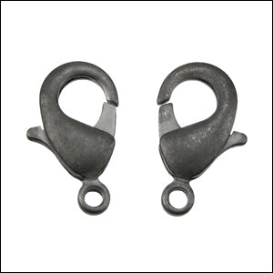 12mm x 7mm Lobster Clasp MATT GUNMETAL - 10 pcs