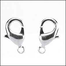 12mm x 7mm Lobster Clasp SILVER PLATE - 10 pcs