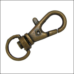 32mm SWIVEL lobster clasp ANT. BRASS - 10 pcs
