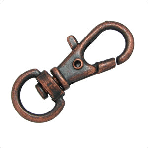 32mm SWIVEL lobster clasp ANT. COPPER - 10 pcs