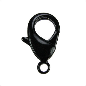 23mm x 15mm Lobster Clasp NITE BLACK SHINY - 5 pcs
