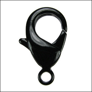 27mm x 17mm Lobster Clasp NITE BLACK SHINY - 5 pcs