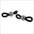 Silicone Connector BLACK with SILVER - per 10 pcs