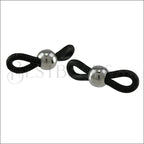 Silicone Connector BLACK with SILVER - per 10 pcs