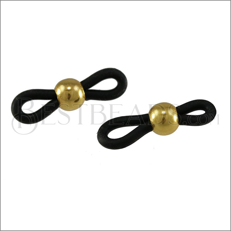 Silicone Connector BLACK with GOLD - per 10 pcs