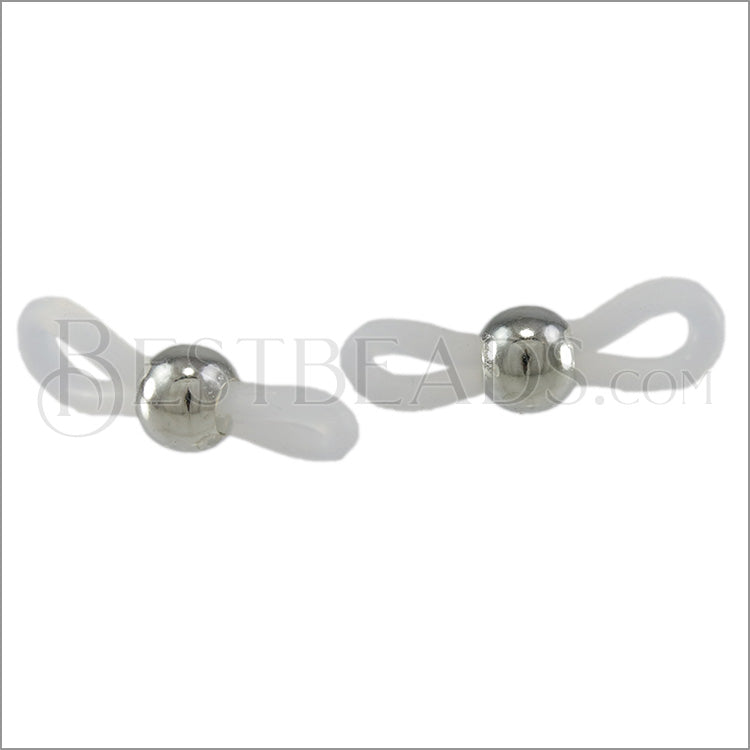 Silicone Connector CLEAR with SILVER - per 10 pcs