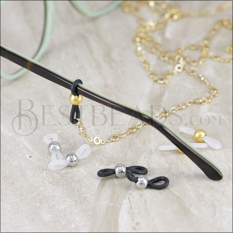 Silicone Connector BLACK with GOLD - per 10 pcs