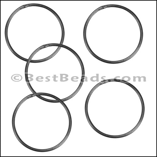 Round Wire Ring from CH-52 MATTE GUNMETAL - 10 pcs