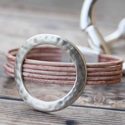 10mm flat HAMMERED RING spacer ANT COPPER - 5 pcs