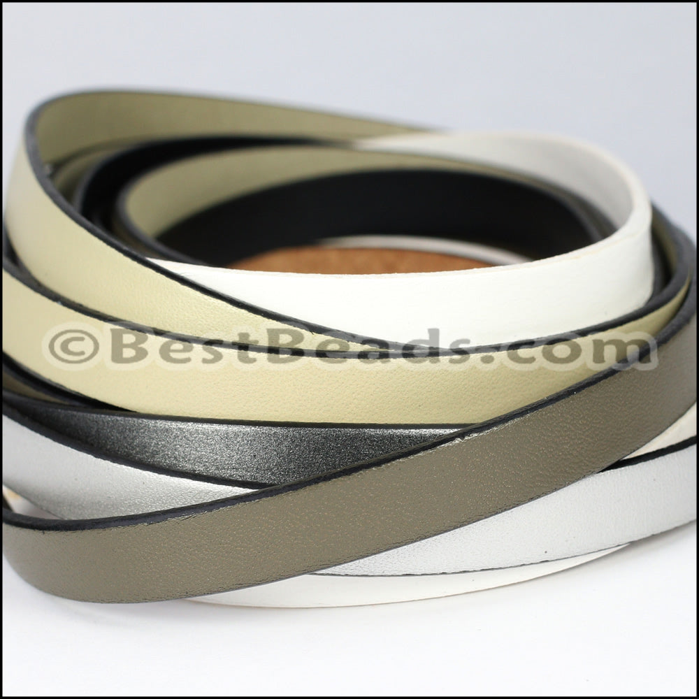 10mm Flat Leather Mixed Bundle STORMY SKY - 5 meters