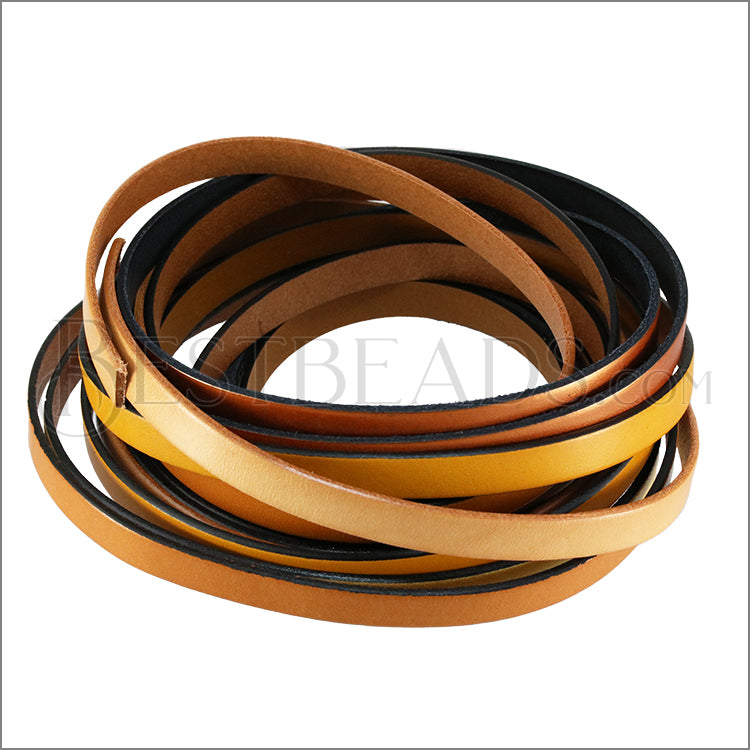 10mm Flat Leather Mixed Bundle FALL HARVEST - 5 meters