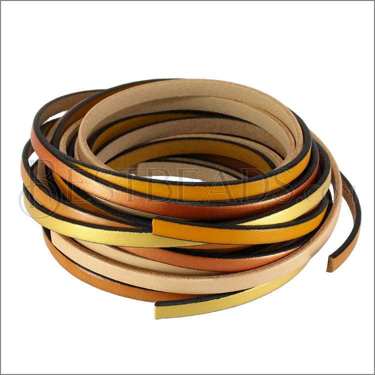 5mm Flat Leather Mixed Bundle FALL HARVEST - 5 meters