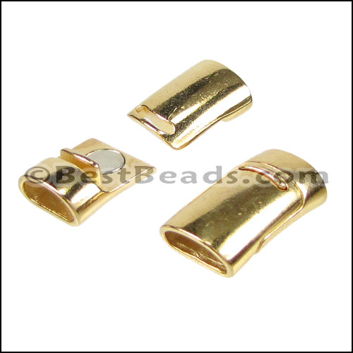Mini Regaliz® PLAIN magnetic clasp SHINY GOLD - 5 pcs