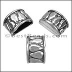 Mini Regaliz® TEARDROP end cap ANT SILVER (stitched leather) - 10 pcs