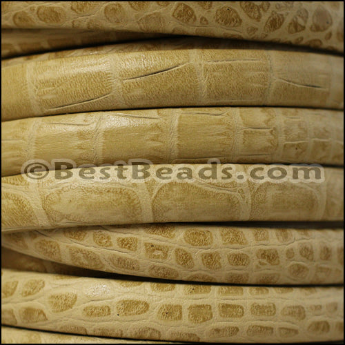 Mini Regaliz® REPTILE IMPRINTED leather SAND - 1 meter