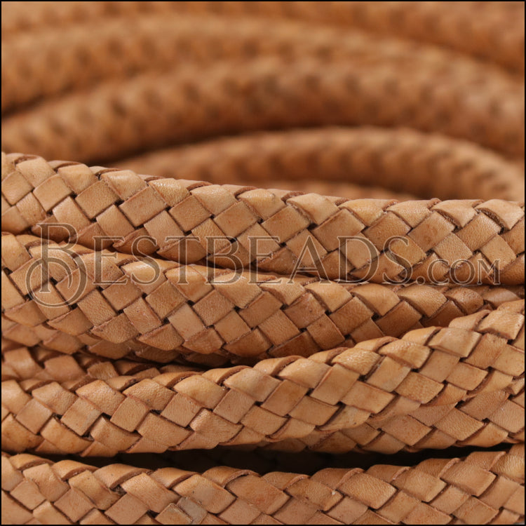 MINI Regaliz® Indian Braided Leather CREAM - 1 meter coil