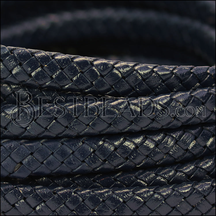 MINI Regaliz® Indian Braided Leather NAVY - 1 meter