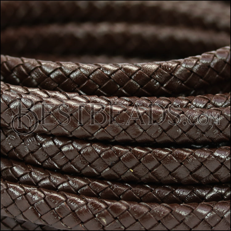 MINI Regaliz® Indian Braided Leather DARK BROWN - 1 meter coil