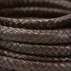 MINI Regaliz® Indian Braided Leather DARK BROWN - 1 meter coil