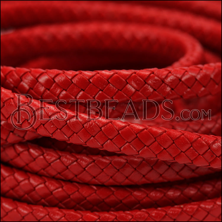 MINI Regaliz® Indian Braided Leather CRIMSON - 1 meter