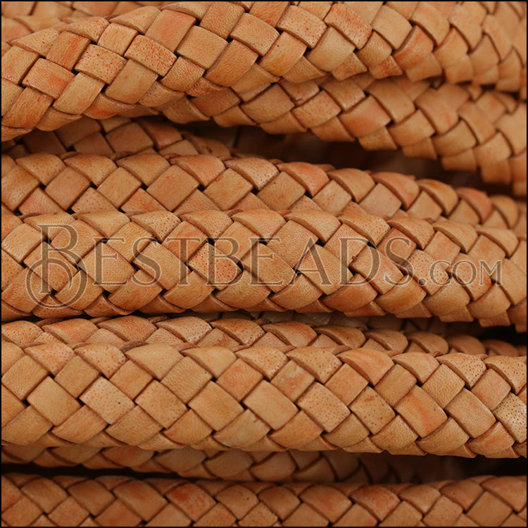 MINI Regaliz® Indian Braided Leather Natural Tan - 1 meter
