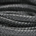 MINI Regaliz® Indian Braided Leather GRAPHITE - 1 meter coil