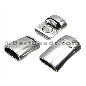 Mini Regaliz® PLAIN magnetic clasp ANT SILVER - 5 pcs