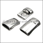 Mini Regaliz® PLAIN magnetic clasp ANT SILVER - 5 pcs