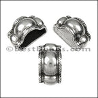 Mini Regaliz® ROPE end cap ANT SILVER (stitched leather) - 10 pcs