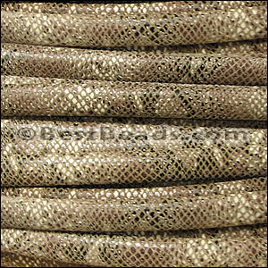 MINI Regaliz® Leather Oval FAUX SNAKE DESIGN BEIGE - 1 meter