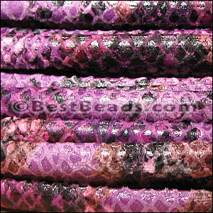 MINI Regaliz® Leather Oval COBRA DESIGN VIOLET/BLACK - 1 meter