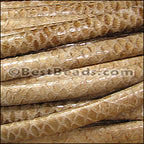 MINI Regaliz® Leather Oval FAUX SNAKE DESIGN BEIGE - 1 meter