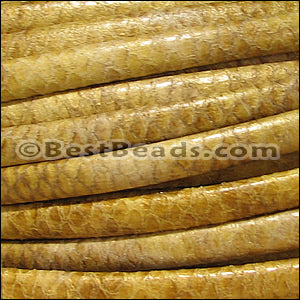 MINI Regaliz® Leather Oval FAUX SNAKE DESIGN GOLD - 1 meter