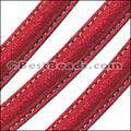 MINI Regaliz® Leather Oval SPARKLE STITCHED RED - 1 meter