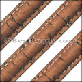 Stitched Mini Regaliz® CORK SADDLE BROWN - 1 meter