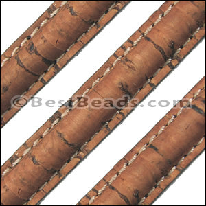 Stitched Mini Regaliz® CORK SADDLE BROWN - 1 meter